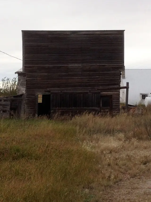 Abandoned wooden false-front building